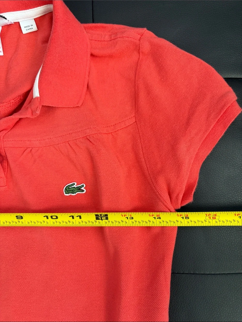 Lacoste Polo Short Sleeve Pair in Light Pink & Coral Red girls size 16